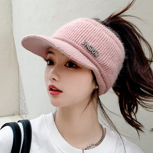 Girls' Thick Warm Knitted Hats for Autumn & Winter
