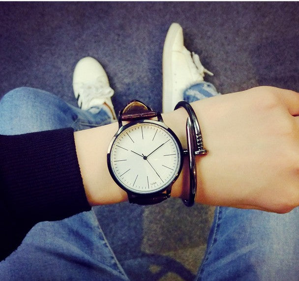 Vintage Leather Korean Style Quartz Couple Watches