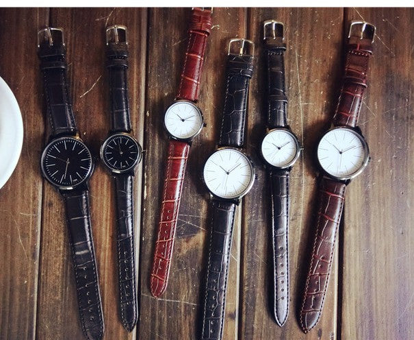 Vintage Leather Korean Style Quartz Couple Watches