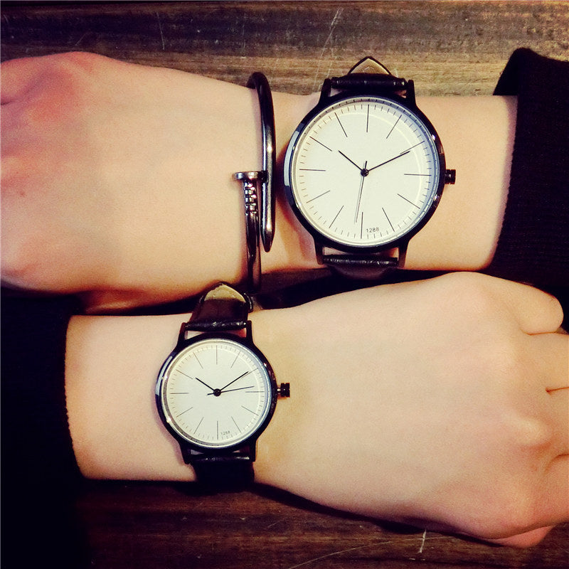 Vintage Leather Korean Style Quartz Couple Watches