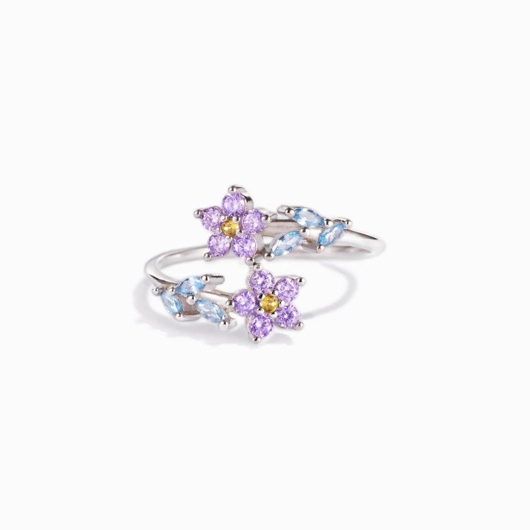Purple Flower Ring - Spring Summer Fashion Jewelry