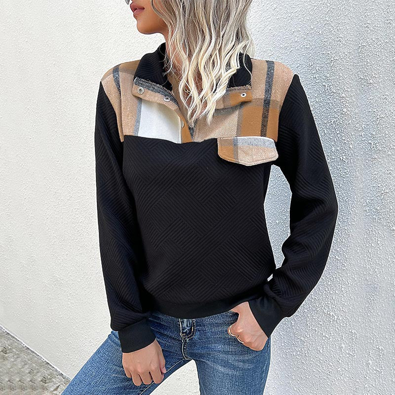 Vintage Women's Stand Collar Pullover Sweater