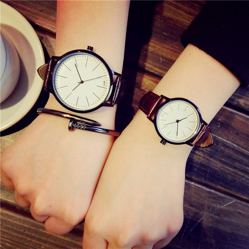 Vintage Leather Korean Style Quartz Couple Watches