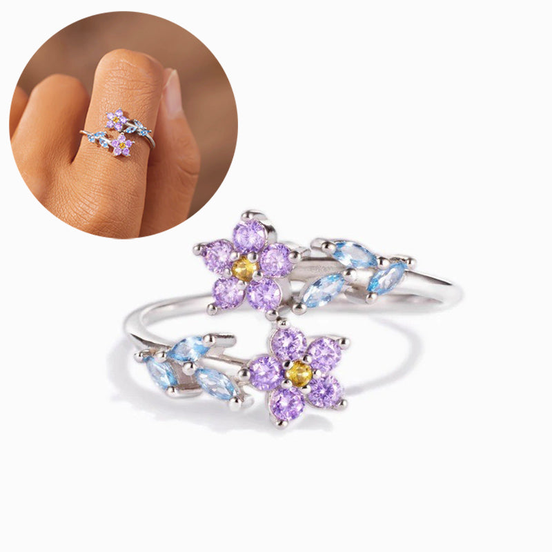 Purple Flower Ring - Spring Summer Fashion Jewelry